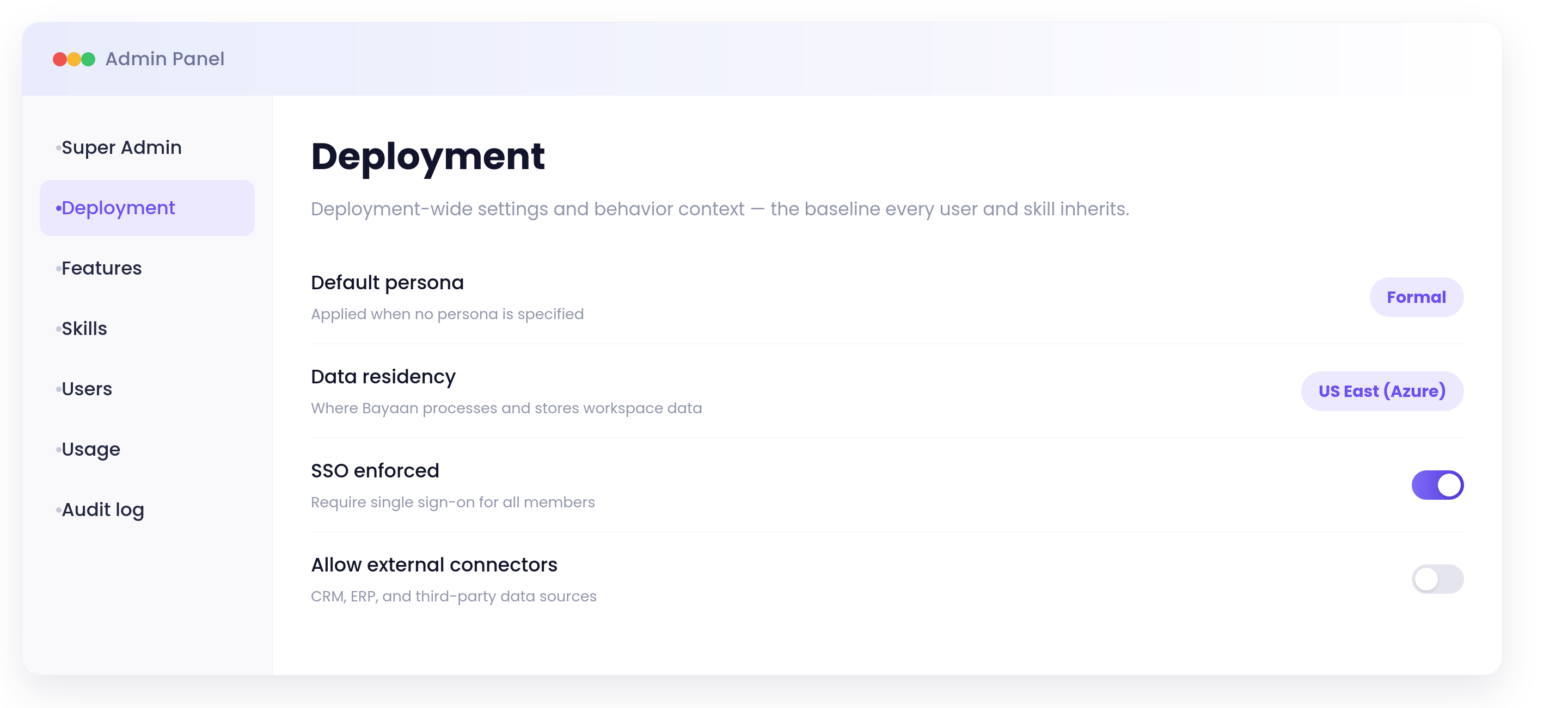 Deployment tab dashboard preview