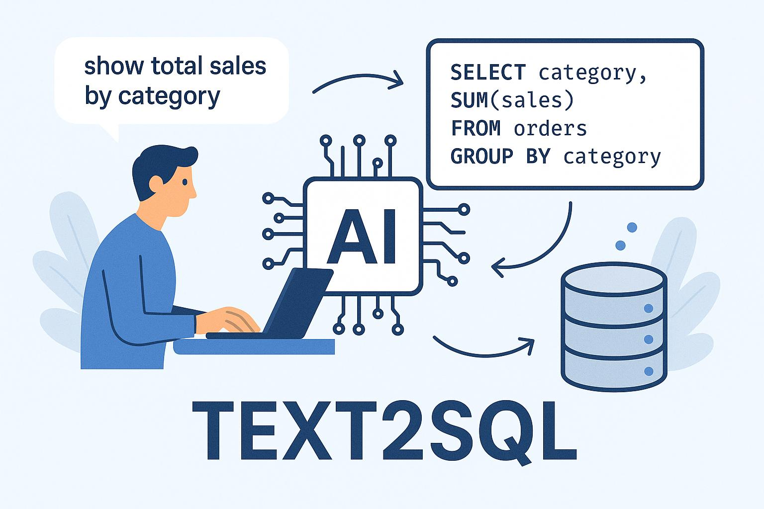 Natural language to SQL spreadsheet interface